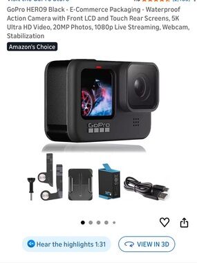 GoPro Black Action Camera with Accessories